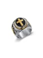 thumb Titanium Hand Of Gold Hip Hop Band Ring For Men 0