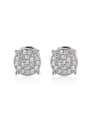 thumb 925 Sterling Silver Cubic Zirconia Round Minimalist Stud Earring 0