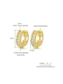 thumb Brass Cubic Zirconia Round Minimalist Huggie Earring 2