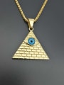 thumb Titanium Eye Triangle Hip Hop Necklace For Men 2