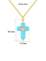 thumb Stainless steel Natural Stone Cross Trend Necklace 2