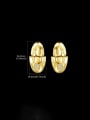 thumb Brass Cubic Zirconia Geometric Hip Hop Stud Earring 1