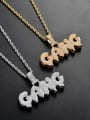 thumb Brass Cubic Zirconia Letter Trend Necklace 2
