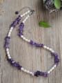 thumb Stainless steel Natural Stone Irregular Bohemia Beaded Necklace 1