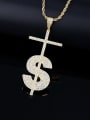 thumb Brass Cubic Zirconia  Hip Hop Fashion Musical Letter Pendant  Necklace 1