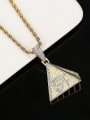 thumb Brass Cubic Zirconia Triangle Hip Hop Necklace 1