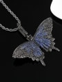 thumb Brass Cubic Zirconia Butterfly Hip Hop Necklace 1