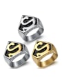 thumb Stainless steel  Letter Geometric Vintage Band Ring 0