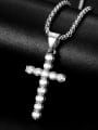 thumb Titanium Rhinestone Cross Classic Regligious Necklace For Men 2