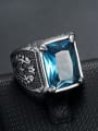 thumb Stainless steel Cubic Zirconia Square Vintage Band Ring 3