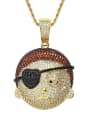 thumb Brass Cubic Zirconia Rick And Morty Hip Hop Necklace 0