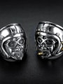 thumb Stainless steel Face  Irregular Vintage Band Ring 1