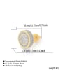 thumb 925 Sterling Silver Cubic Zirconia Round Hip Hop Stud Earring 3