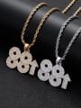 thumb Brass Cubic Zirconia Round Hip Hop Necklace 1