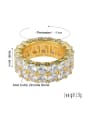 thumb Brass Cubic Zirconia Round Dainty Band Ring 1