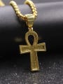 thumb Brass Rhinestone Cross Vintage Regligious pendant Necklace 2