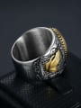 thumb Titanium Hand Of Gold Hip Hop Band Ring For Men 3