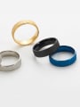 thumb Titanium Gold dust Simple round Band Ring 4