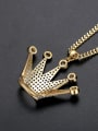 thumb Brass Cubic Zirconia Crown Hip Hop Necklace 2