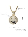 thumb Brass Cubic Zirconia Cartoon drooling expression Hip Hop Necklace 2
