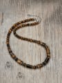 thumb Stainless steel Natural Stone Irregular Hip Hop Beaded Necklace 0