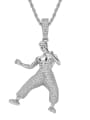 thumb Brass Cubic Zirconia Chinese Kung Fu Bruce Lee Hip Hop Necklace 1