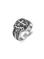 thumb Stainless steel Cross Vintage Band Ring 0