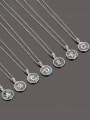 thumb Stainless steel Shell Letter Minimalist  Round Pendant Necklace 0