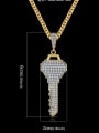 thumb Brass Cubic Zirconia Key Hip Hop Necklace 2