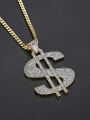 thumb Brass Cubic Zirconia Letter Hip Hop Initials Necklace 0