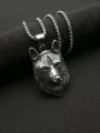 thumb Titanium Steel Rhinestone Wolf Vintage Necklace For Men 2