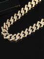 thumb Brass Cubic Zirconia Geometric  Chain Hip Hop Necklace 3