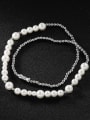 thumb Stainless steel Imitation Pearl Geometric Hip Hop Necklace 2