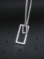 thumb Titanium Steel Geometric Minimalist Long Strand Necklace 1