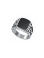 thumb Titanium Square Minimalist Band Ring For Men 0