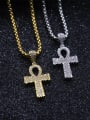thumb Brass Rhinestone Cross Vintage Regligious pendant Necklace 0