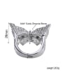 thumb Brass Cubic Zirconia Butterfly Hip Hop Band Ring 2