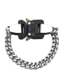 thumb Titanium Steel Geometric Hip Hop Link Bracelet 0