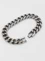 thumb Titanium Steel Hollow Geometric  Chain Vintage Link Bracelet 1