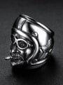thumb Stainless steel Face  Irregular Vintage Band Ring 3