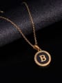 thumb Stainless steel Acrylic Letter Minimalist Round Pendant Necklace 3