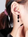 thumb Titanium Steel Rhinestone Geometric Minimalist Huggie Earring( (Single) 1