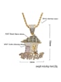 thumb Brass Cubic Zirconia House Hip Hop Necklace 3
