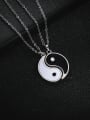 thumb Titanium Steel Round  Yin And Yang Gossip Necklace 0