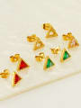 thumb Stainless steel Cubic Zirconia Triangle Trend Stud Earring 1