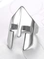 thumb Stainless steel Mask Geometric Vintage Band Ring 1
