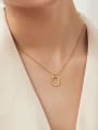 thumb Stainless steel Hollow Geometric Minimalist Beaded Chain Necklace 1