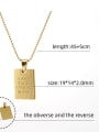 thumb Stainless steel English Letter Minimalist Rectangle  Pendant  Necklace 2