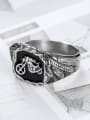 thumb Stainless steel Motorcycle Geometric Vintage Band Ring 2