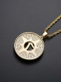 thumb Brass Compass Cubic Zirconia Round Hip Hop Necklace 2